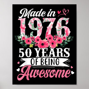 Poster Aniversário de 50 anos Mulheres Nascidas em 1976 F