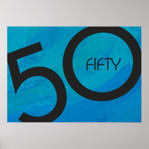 Poster Aniversário de 50 Década Azul