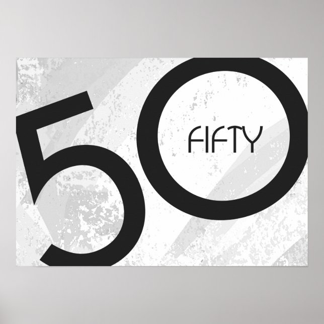 Póster Aniversário de 50 Décadas Branco (Frente)