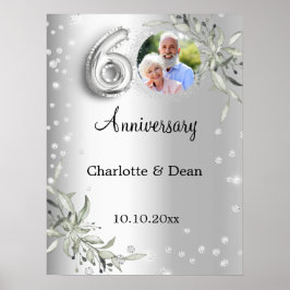 Poster Aniversário de 60 anos de Casamento Prata Foto de 
