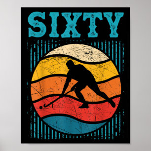 Poster Aniversário de 60 anos de hóquei de campo retrô Ho
