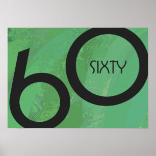 Poster Aniversário de 60 Década Verde
