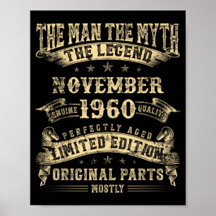 Poster Aniversário de 65 anos para homens Mitologia de no