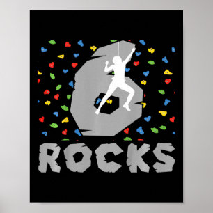 Poster Aniversário de 6 anos escalando Climber de rochas 