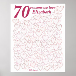 Poster Aniversário de 70 - 70 Motivos Rosa Que Amo Você P