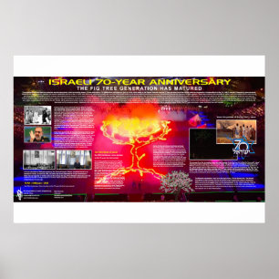 Poster Aniversário de 70 de Israel - Geração de Árvore Fi