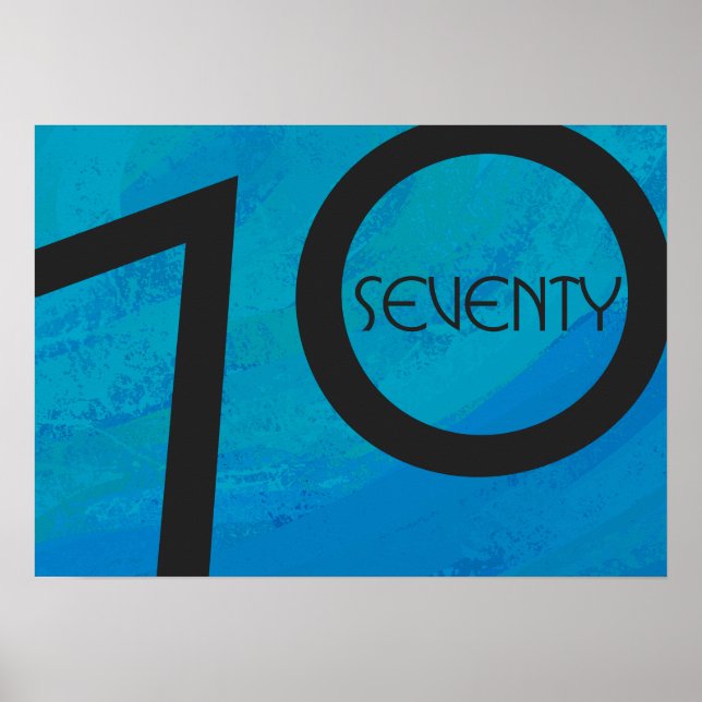 Póster Aniversário de 70 Década Azul (Frente)