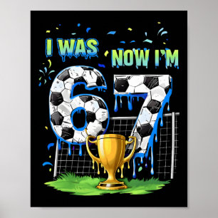 Poster Aniversário de 7 anos Crianças engraçadas de futeb