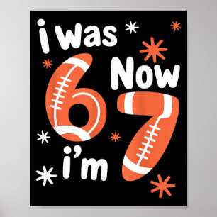 Poster Aniversário de 7 anos engraçado de futebol 6 7 ano