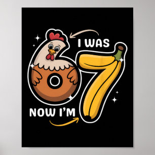 Poster Aniversário de 7 Anos Eu Era 6 Agora Eu Sou 7 Fran