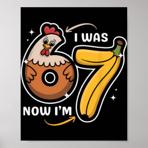 Poster Aniversário de 7 Anos Eu Era 6 Agora Eu Sou 7 Fran