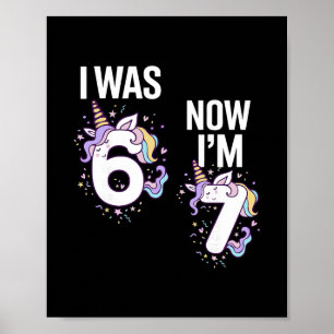 Poster Aniversário de 7 Anos Eu Era 6 Agora Sou 7 67 Uni