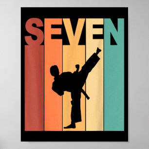 Poster Aniversário de 7 anos Tema de Karate Taekwondo 7 A