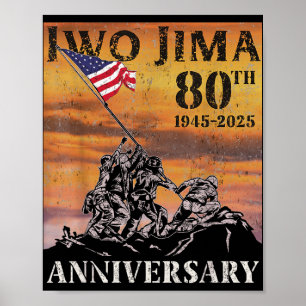 Poster Aniversário de 80 anos de Iwo Jima Veterano da Seg