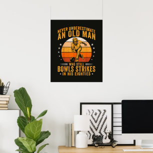 Poster Aniversário de 80 anos do Vovô de Boliche