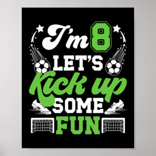 Poster Aniversário de 8 anos Futebol Menino Oito Anos de