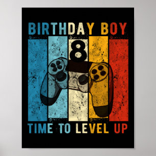 Poster Aniversário De 8 Anos Garoto De 8 Anos De Tempo Pa