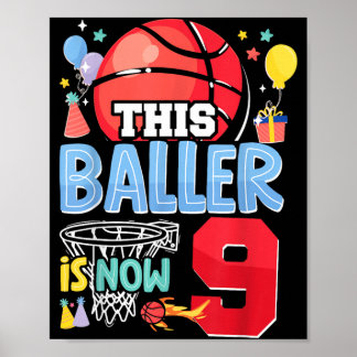 Poster Aniversário de 9 anos do Basball Bball Este jogado