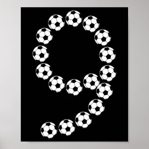 Poster Aniversário de 9 anos Futebol Soccer Meninos Crian