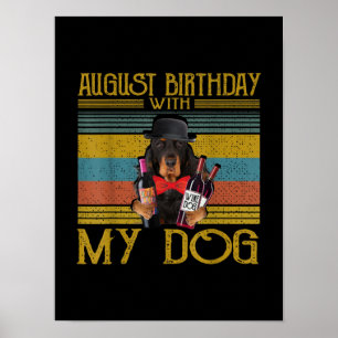 Poster Aniversário De Agosto Com Meu Gordon Setter Dog 20