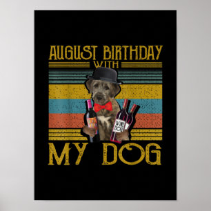 Poster Aniversário De Agosto Com O Meu Cão De Wolfhound