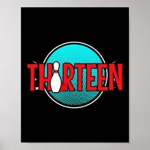 Poster Aniversário de Boliche de Treze Anos de Idade Meni