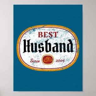 Poster Aniversário de Casamento Masculino Marido Desde De