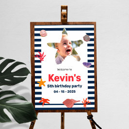 Póster Aniversário de criança costeiro