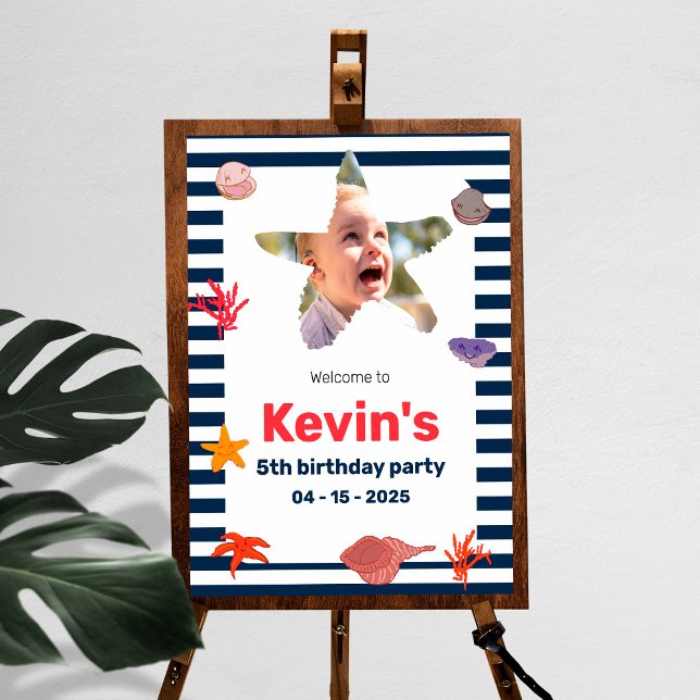 Póster Aniversário de criança costeiro (Criador carregado)