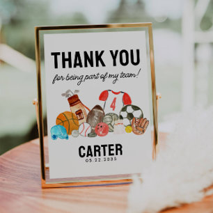 Poster Aniversário de criança das Bolas Esportivas Muito 