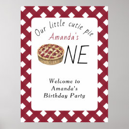 Poster Aniversário de criança de Pizza de Aquarela