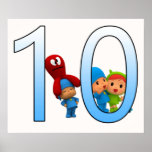 Poster Aniversário de criança engraçado de Pocoyo, 10º ga<br><div class="desc">Aniversário de criança engraçado de Pocoyo 10º garoto e número de namorada Poster Anime Cartoon Fiction Manga</div>