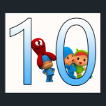 Poster Aniversário de criança engraçado de Pocoyo, 10º ga<br><div class="desc">Aniversário de criança engraçado de Pocoyo 10º garoto e número de namorada Poster Anime Cartoon Fiction Manga</div>