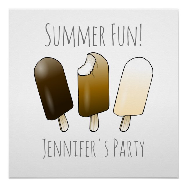 Póster Aniversário de Diversão de Verão (Frente)