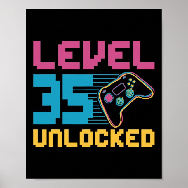 Poster Aniversário de jogos desbloqueados do nível 35 (Frente)