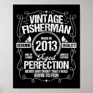 Poster Aniversário de Pesca de 2013 para Pescador Nascido