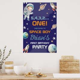Poster Aniversário de Primeiro Ano de Astronauta no Espaç
