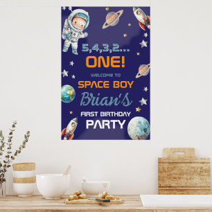 Poster Aniversário de Primeiro Ano de Astronauta no Espaç