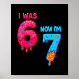Poster Aniversário de Sete Anos Eu Tinha 6 Agora Tenho 7
