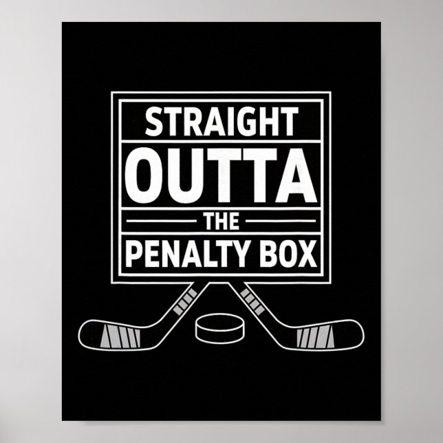 Poster Aniversário direto da caixa de penalidade de hóque (Frente)