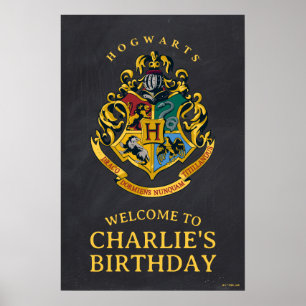 Poster Aniversário do Brasão de Hogwarts do Harry Potter