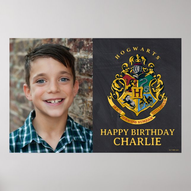 Poster Aniversário do Brasão de Hogwarts do Harry Potter (Frente)