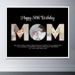 Poster Aniversário do Dia de as mães de Colagem de Fotos<br><div class="desc">Comemore os momentos especiais com sua mãe com este design de Colagem de Fotos da Mãe. Esta design personalizável é perfeita para criar um presente personalizado e sincero para a celebração de Dia de as mães e aniversário. Artesanato uma bela colagem com a palavra MOM, apresentando momentos queridos, criando uma...</div>