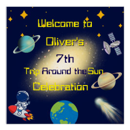 Póster Aniversário do Espaço Exterior - Astronauta, Fogue