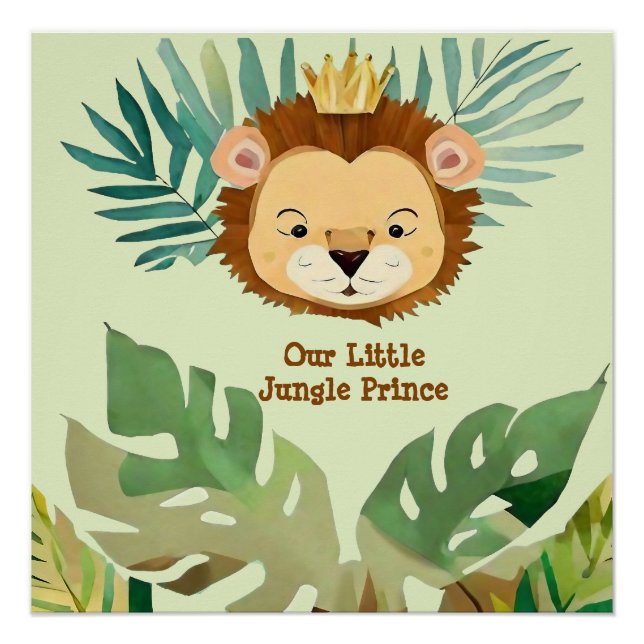 Póster Aniversário do Leãozinho da Selva Fofa (Frente)