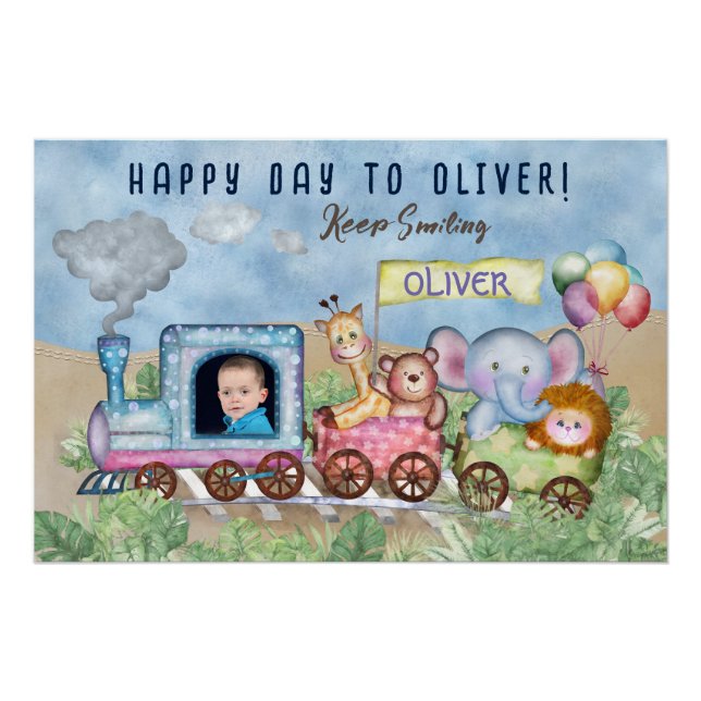 Póster Aniversário do motor do comboio (Frente)