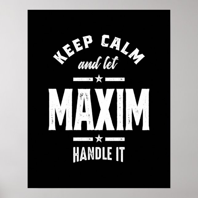 Poster Aniversário do Nome Personalizado Maxim (Frente)