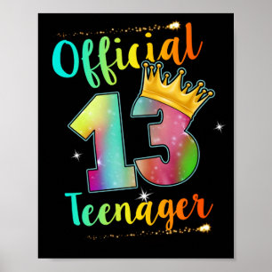 Poster Aniversário do Office Teenager 13 Coroa Anos 13