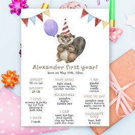 Poster Aniversário do Primeiro Aniversário do Castor