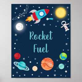Poster Aniversário do Rocket Fuel Space para navios de fo